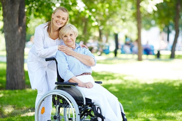 elderly w caregiver